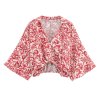 Women's European and American style printed knotted shirt+casual pants set