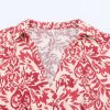 Women's European and American style printed knotted shirt+casual pants set